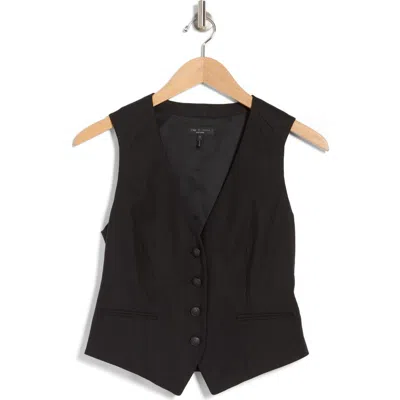 Rag & Bone Priya Linen Blend Vest In Black