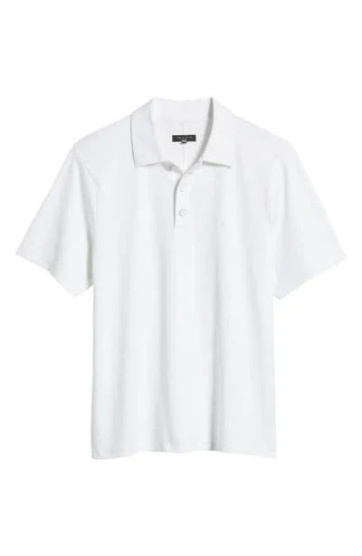 Rag & Bone Classic Cotton Slub Jersey Polo In White