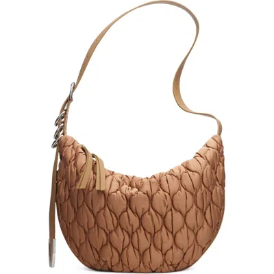 Rag & Bone Quilted Spire Mini Hobo Bag In Camel