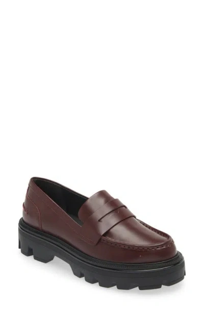 Rag & Bone Quinn Leather Casual Penny Loafers In Wine
