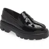 Rag & Bone Quinn Patent-leather Lug-sole Penny Loafers In Black Patent