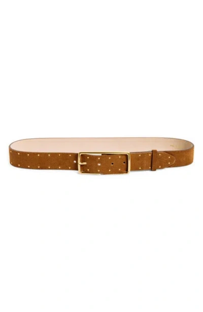 Rag & Bone Rebound Studded Suede Belt In Brown