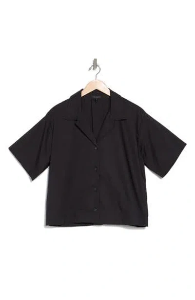 Rag & Bone Reese Short Sleeve Button-up Shirt In Black