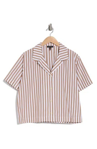 Rag & Bone Reese Short Sleeve Button-up Shirt In Camelstrp