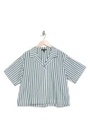 Rag & Bone Reese Short Sleeve Button-up Shirt In Greenstrp