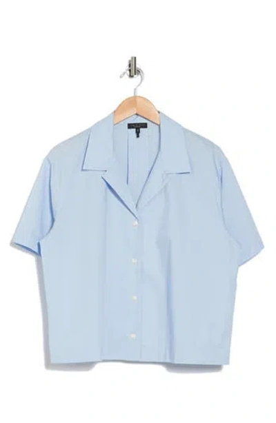 Rag & Bone Reese Short Sleeve Button-up Shirt In Light Blue