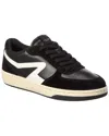 Rag & Bone Retro Mixed Leather Runner Sneakers In Blk/ Wht