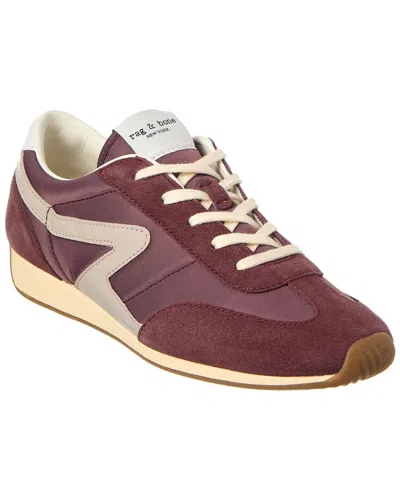 Rag & Bone Retro Runner Slim Nylon & Suede Sneaker In Purple