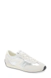 Rag & Bone Retro Metallic Suede Runner Sneakers In Silver Leather