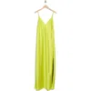 Rag & Bone Rissa Bias Cut Slipdress In Lime Green
