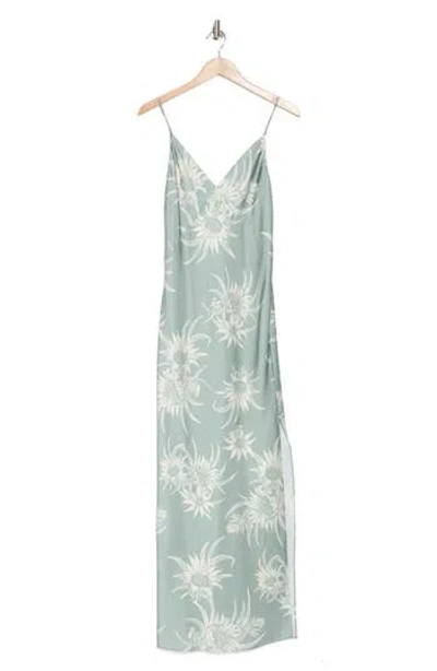 Rag & Bone Rissa Floral Satin Slipdress In Moss Multi