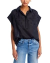 Rag & Bone Lucia Embroidered Button-front Shirt In Black