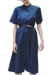 Rag & Bone Ronan Cotton Midi Shirtdress In Navy