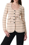 Rag & Bone Roslyn Tweed Blazer Crm In Cream