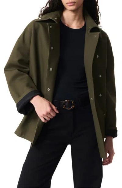 Rag & Bone Rue Belted Cotton Jacket In Army Green