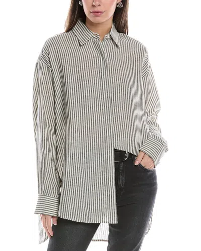 Rag & Bone Black & Off-white Ryan Shirt In Beige