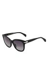 Rag & Bone Safilo Cat Eye Sunglasses, 55mm In Black
