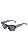 Rag & Bone Safilo Rectangle Sunglasses, 55mm In Black/blue Solid