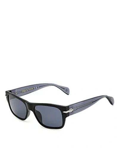 Rag & Bone Safilo Rectangle Sunglasses, 55mm In Black
