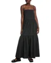Rag & Bone Sage Tiered Cotton-poplin Maxi Dress In Black