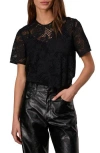 Rag & Bone Sammie Short-sleeve Lace Top In Black