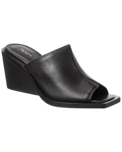 Rag & Bone Santiago Leather Wedge Sandal In Black