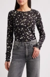 Rag & Bone Shaw Paneled Long-sleeve Top In Black White Multi