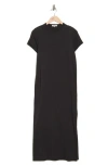Rag & Bone Short Sleeve Pima Cotton Maxi Dress In Black