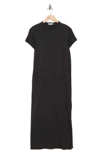 Rag & Bone Short Sleeve Pima Cotton Maxi Dress In Black