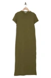 Rag & Bone Short Sleeve Pima Cotton Maxi Dress In Olive