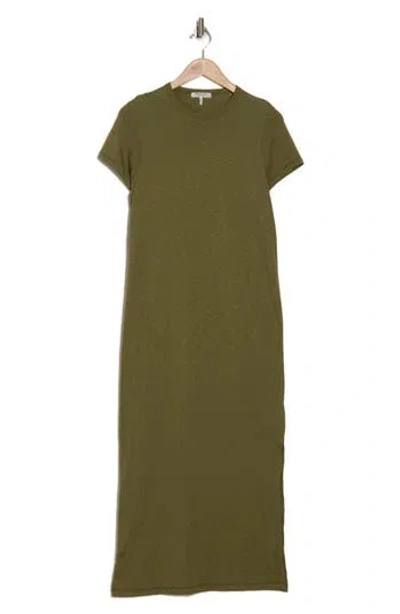 Rag & Bone Short Sleeve Pima Cotton Maxi Dress In Olive