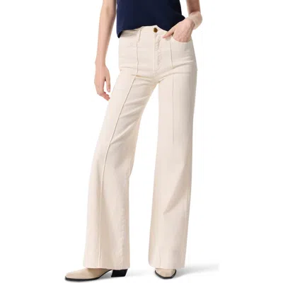 Rag & Bone Skylar High Waist Seamed Wide Leg Jeans In Ecru