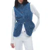 Rag & Bone Slade Textured Denim Vest In Midtweed