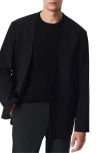 Rag & Bone Men's Collarless Ripstop Wool Blazer In Black