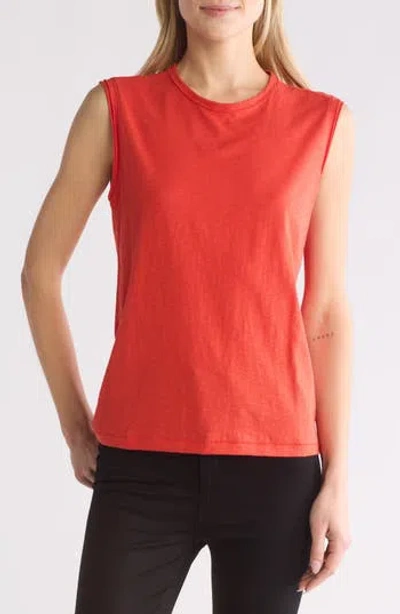 Rag & Bone Slub Muscle Tank In Poppy