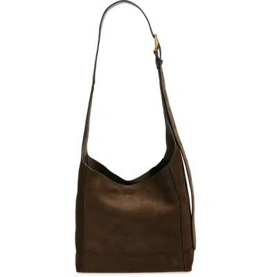 Rag & Bone Small Belize Basketweave Embossed Leather Shopper In Dark Espresso Suede