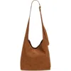 Rag & Bone Small Belize Suede Shopper Bag In Brown Wood Suede