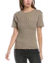Rag & Bone Smocked T-shirt In Grey