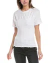 Rag & Bone Smocked Cotton Top In White