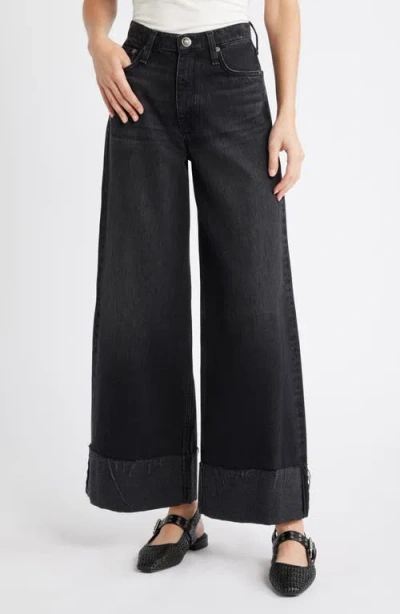 RAG & BONE RAG & BONE SOFIE CUFFED HIGH WAIST WIDE LEG JEANS