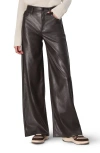 RAG & BONE RAG & BONE SOFIE HIGH WAIST FAUX LEATHER WIDE LEG PANTS