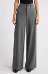Rag & Bone Sofie High Waist Wide Leg Ponte Knit Pants In Charcoal