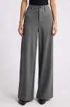 Rag & Bone Sofie High Waist Wide Leg Ponte Knit Pants In Charcoal