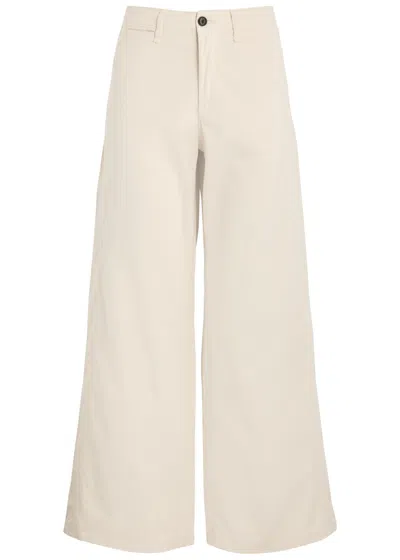 Rag & Bone Sofie Wide-leg Stretch-cotton Chinos In Beige