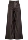 Rag & Bone Sofie Faux-leather Pants In Dark Brown