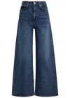 Rag & Bone Sofie High Waist Wide Leg Jeans In Dark Blue