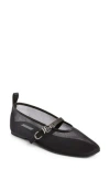 Rag & Bone Spire Mesh Mary Jane Ballerina Flats In Black