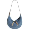 Rag & Bone Spire Straw Hobo Bag In Denim Blue