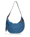 Rag & Bone Spire Straw Hobo Bag In Denim Blue/silver