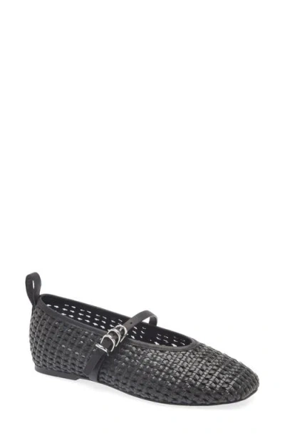 Rag & Bone Spire Woven Mary Jane Ballerina Flats In Black